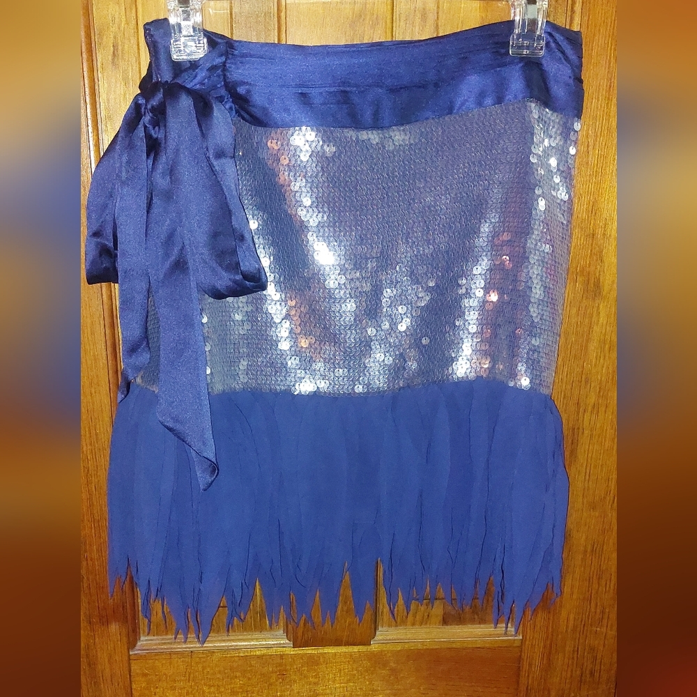 Anthropologie Sequin Fringe Festival Mini Skirt - Picture 5 of 13